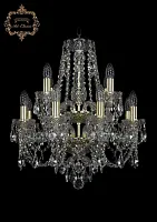 Люстра подвесная хрустальная 11.21.8+4.165.2d.Gd.Sp Bohemia Art Classic прозрачная на 12 ламп, основание золотое в стиле классический 