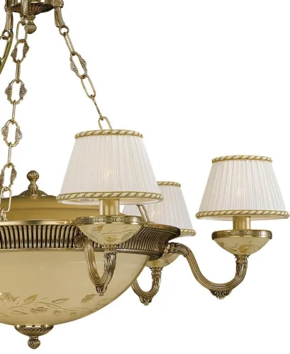 Люстра подвесная  L 6522/6+4 Reccagni Angelo жёлтая белая на 10 ламп, основание золотое в стиле классический  фото 3