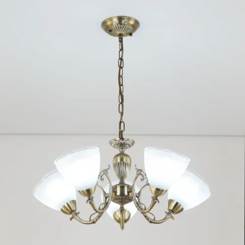 Люстра подвесная Латур CL413251 Citilux белая на 5 ламп, основание бронзовое в стиле классический  фото 7