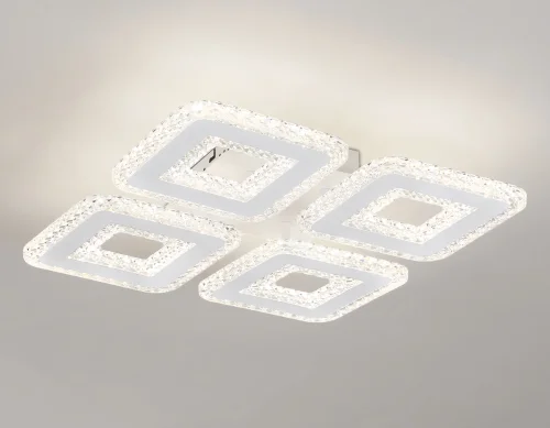 Люстра потолочная LED с пультом FA4004 Ambrella light белая на 1 лампа, основание белое в стиле современный хай-тек с пультом фото 5