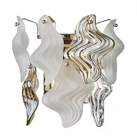 Бра Lupine 6529/2W Lumion белый янтарный прозрачный 2 лампы, основание золотое в стиле классика 