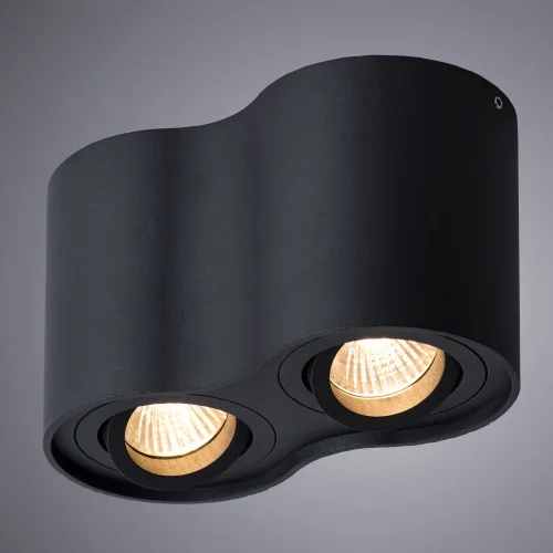 Светильник накладной Falcon A5645PL-2BK Arte Lamp чёрный 2 лампы, основание чёрное в стиле современный овал фото 2