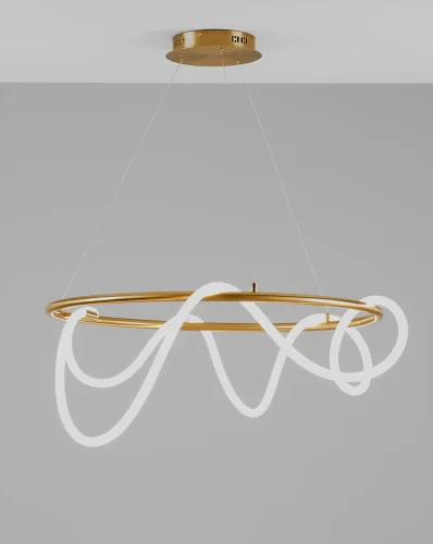 Люстра подвесная LED True V10686-PL Moderli белая на 1 лампа, основание золотое в стиле минимализм хай-тек современный  фото 2