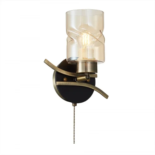 Бра с выключателем Мерида CL142314 Citilux прозрачный янтарный на 1 лампа, основание бронзовое венге в стиле классический современный 