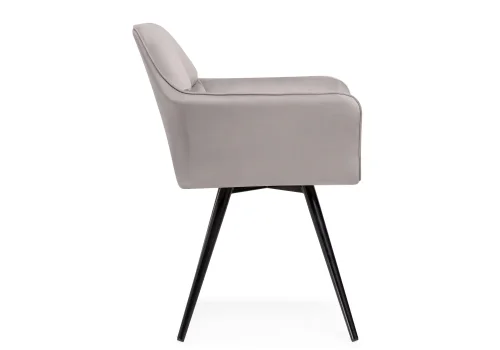 Кресло Ямес крутящееся серый / черный глянец 566490 Woodville, серый/велюр, ножки/металл/чёрный, размеры - ****630*590мм фото 5