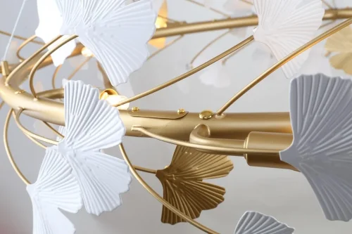 Люстра подвесная Ginkoa 4080-10P Favourite золотая на 10 ламп, основание золотое в стиле современный флористика  фото 3