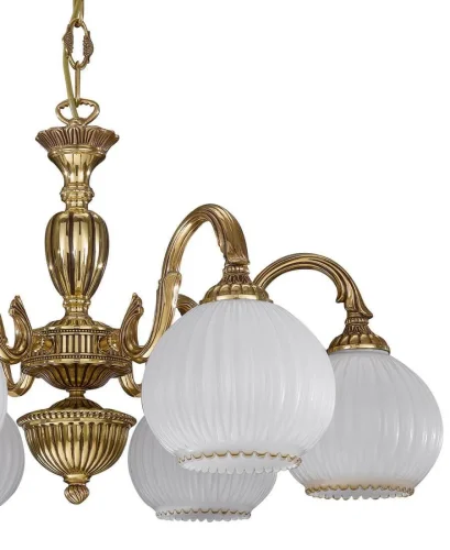Люстра подвесная  L 9300/5 Reccagni Angelo белая на 5 ламп, основание золотое в стиле классический  фото 3