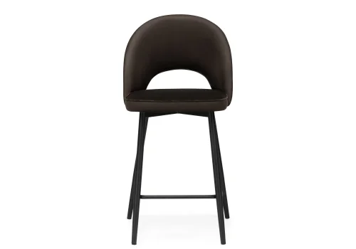 Полубарный стул Клэйн MR-09 / черный 532413 Woodville, коричневый/велюр, ножки/металл/чёрный, размеры - ****500*550 фото 3