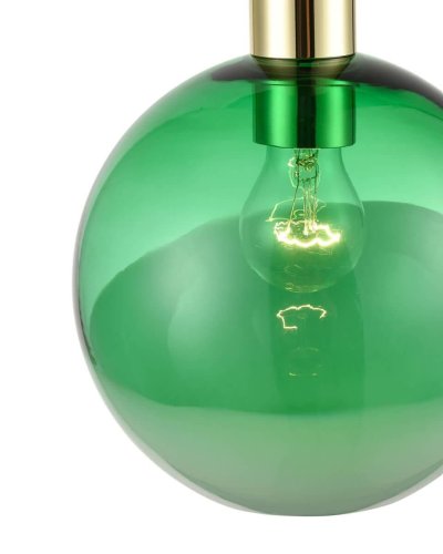 Светильник подвесной Unicum VL5374P41 Vele Luce зелёный 1 лампа, основание золотое в стиле современный шар фото 4