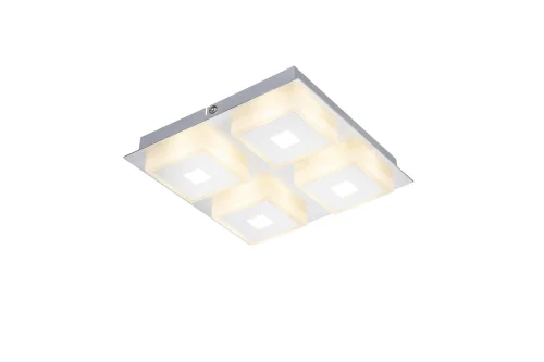 Светильник потолочный LED QUADRALLA 41111-4 Globo белый 4 лампы, основание хром в стиле современный квадраты