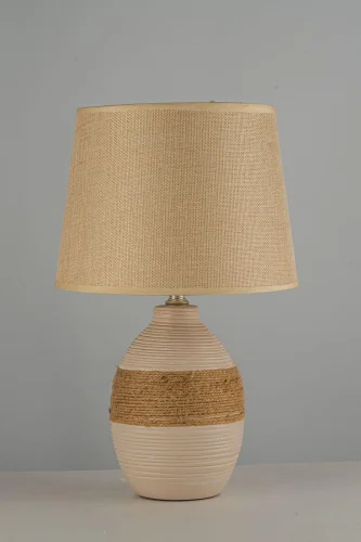 Настольная лампа Gaeta E 4.1.T4 SY Arti Lampadari коричневая бежевая 1 лампа, основание бежевое верёвка керамика в стиле классический кантри 