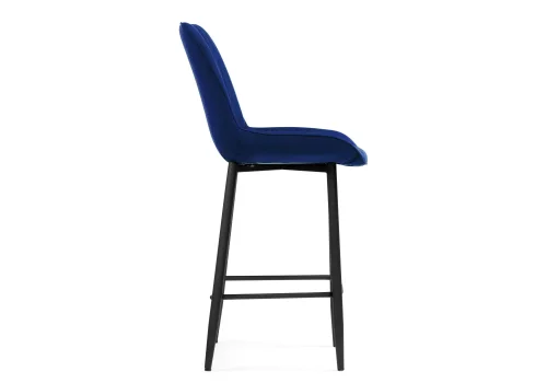 Полубарный стул Седа К синий / черный 511171 Woodville, синий/велюр, ножки/металл/чёрный, размеры - ****490*570 фото 3