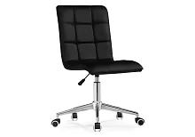 Компьютерное кресло Квадро экокожа чёрная / хром 539656 Woodville, чёрный/искусственная кожа, ножки/металл/хром, размеры - *960***420*570