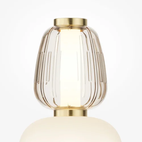 Торшер LED Pattern MOD267FL-L32G3K Maytoni  прозрачный белый 1 лампа, основание золотое в стиле арт-деко современный
 фото 3