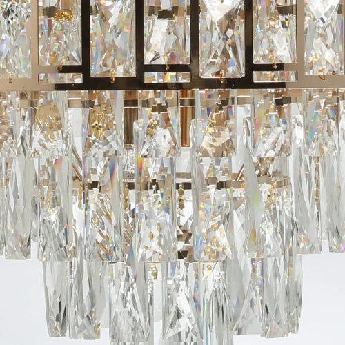 Люстра подвесная Бриз 111014108 DeMarkt прозрачная на 8 ламп, основание золотое в стиле классический  фото 7