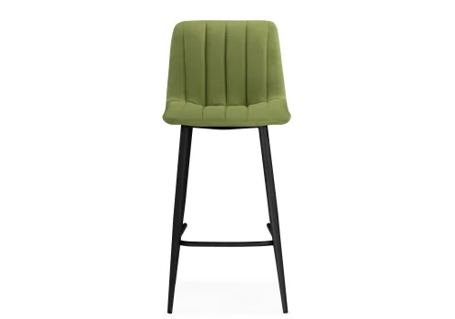 Полубарный стул Дани зеленый / черный 576462 Woodville, зелёный/велюр, ножки/металл/чёрный, размеры - ****420*480 фото 2