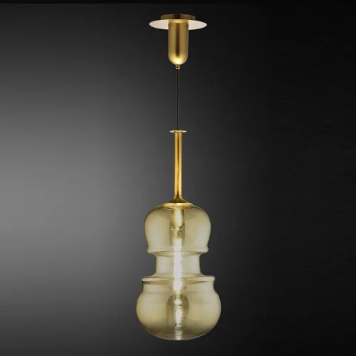 Светильник подвесной Sonata 6690 Mantra прозрачный янтарный 1 лампа, основание бронзовое в стиле современный выдувное фото 2