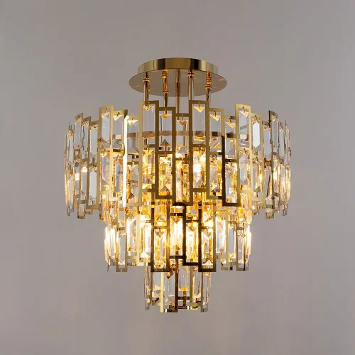 Люстра потолочная Mintaka A1005PL-8GO Arte Lamp прозрачная на 8 ламп, основание золотое в стиле современный  фото 2
