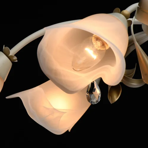 Люстра потолочная Восторг 242017406 MW-Light белая на 6 ламп, основание белое золотое в стиле классический флористика кантри  фото 6