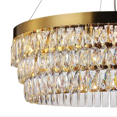 Люстра подвесная хрустальная Magnitudo 2206-16P Favourite прозрачная на 16 ламп, основание золотое в стиле современный  фото 4
