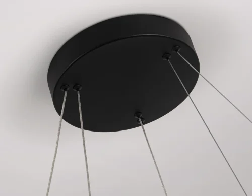 Люстра подвесная LED FL5544 Ambrella light чёрная на 1 лампа, основание чёрное в стиле современный хай-тек кольца фото 8