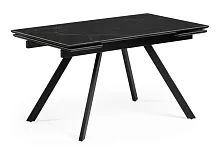 Керамический стол Габбро 140х80х76 черный мрамор / черный 530830 Woodville столешница мрамор черный из мдф керамика