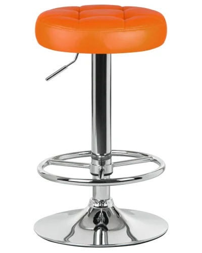 Табурет барный 5008-LM BRUNO,  цвет сиденья оранжевый, цвет основания хром Dobrin, оранжевый/экокожа, ножки/металл/хром, размеры - 610*830***360*360
