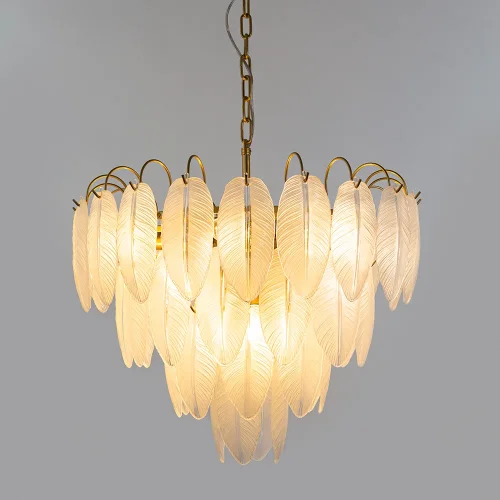 Люстра подвесная Evie A4052LM-12SG Arte Lamp прозрачная белая на 12 ламп, основание матовое золото золотое в стиле арт-деко классический  фото 2