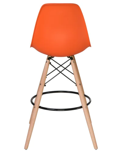 Стул барный 638GPP-LMZL DSW BAR, цвет сиденья оранжевый (O-02), цвет основания светлый бук Dobrin, оранжевый/, ножки/дерево бук/светлый бук, размеры - ****560*560 фото 5
