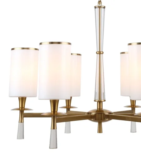 Люстра подвесная Leader 1047/05/06P Stilfort белая на 6 ламп, основание золотое в стиле классический  фото 3