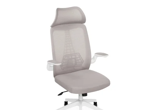 Компьютерное кресло Lokus light gray 15634 Woodville, серый/сетка, ножки/пластик/белый, размеры - *1210***660*650 фото 6