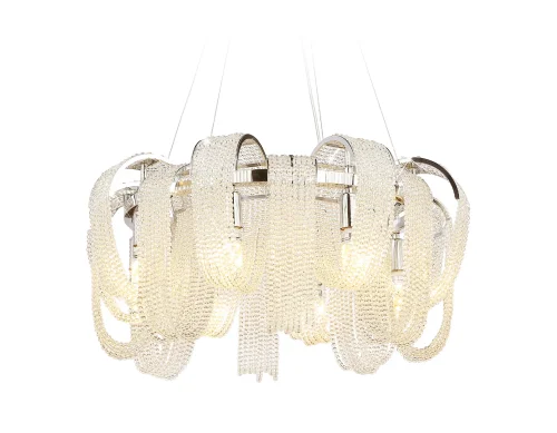 Люстра подвесная TR5377 Ambrella light прозрачная на 8 ламп, основание хром в стиле классический современный 