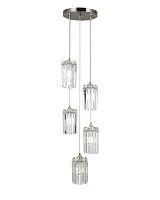 Светильник подвесной Levi V10761-5P Moderli прозрачный 5 ламп, основание бронзовое в стиле классика модерн каскад
