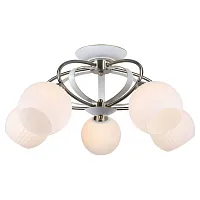 Люстра потолочная Fayetteville LSP-0166 Lussole белая на 5 ламп, основание бронзовое в стиле современный шар