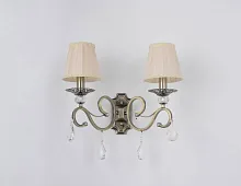 Бра Belluno OML-79111-02 Omnilux бежевый 2 лампы, основание бронзовое в стиле классический 