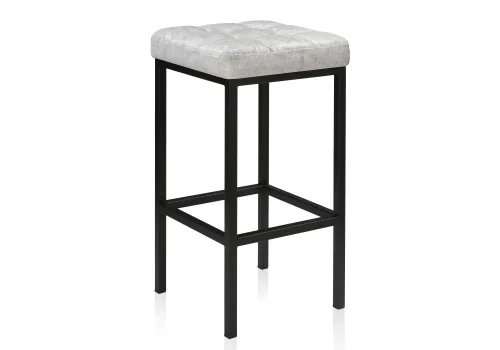 Барный стул Лофт кожзам серый мрамор / черный матовый 432932 Woodville, серый/искусственная кожа, ножки/металл/чёрный, размеры - ****340*340