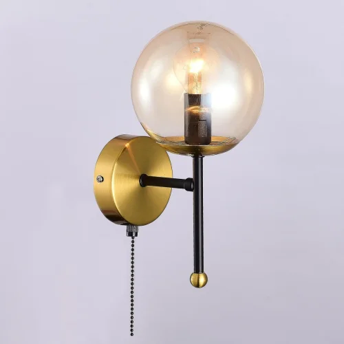 Бра с выключателем Памела CL144315 Citilux янтарный на 1 лампа, основание бронзовое в стиле лофт современный  фото 2