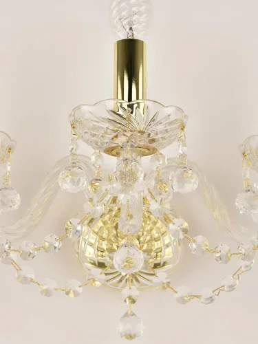 Бра 108B/3/141 G Bohemia Ivele Crystal без плафона на 3 лампы, основание золотое прозрачное в стиле классический balls фото 4