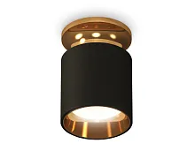 Светильник накладной Techno spot XS6302161 Ambrella light чёрный 1 лампа, основание золотое в стиле современный круглый