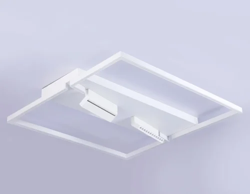 Светильник потолочный LED с пультом FL51467 Ambrella light белый 1 лампа, основание белое в стиле современный хай-тек с пультом квадраты фото 2