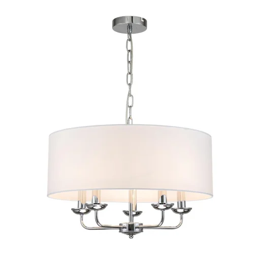 Люстра подвесная Bovilla 10175/5PL Escada белая на 5 ламп, основание хром в стиле современный 