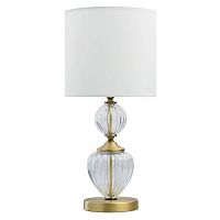 Настольная лампа Оделия 619031001 Chiaro белая 1 лампа, основание латунь стекло металл в стиле классический 