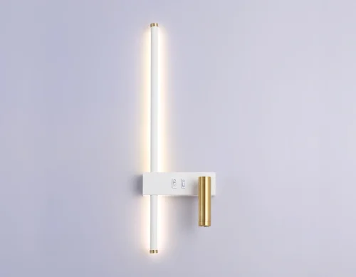 Бра с выключателем LED FL5207 Ambrella light белый на 1 лампа, основание белое в стиле хай-тек современный отраженный свет для чтения фото 3