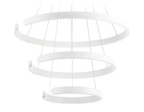 Люстра подвесная LED FL5887 Ambrella light белая на 1 лампа, основание белое в стиле современный хай-тек кольца фото 2