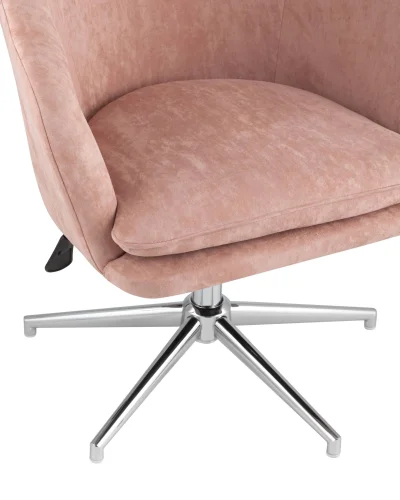 Кресло Харис регулируемое, замша, пыльно-розовый УТ000001782 Stool Group, розовый/искусственная замша, ножки/металл/серебристый, размеры - ****700*660мм фото 6