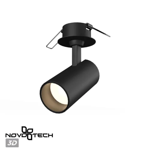 Спот встраиваемый Selene 359224 Novotech чёрный 1 лампа, основание чёрное в стиле современный хай-тек  фото 4