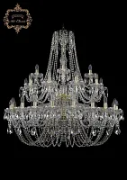 Люстра подвесная хрустальная 11.11.20+10+5.400.2d.Gd.Sp Bohemia Art Classic прозрачная на 35 ламп, основание золотое в стиле классический Люстра подвесная хрустальная 11.11.20+10+5.400.2d.Gd.Sp Bohemia Art Classic прозрачная на 35 ламп, основание золотое в стиле классический