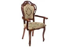 Деревянный стул Bronte вишня / патина 438330 Woodville, бежевый/ткань, ножки/массив бука дерево/вишня, размеры - ****590*550