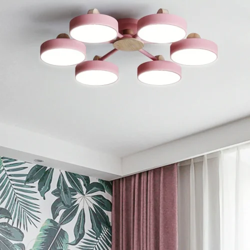 Люстра потолочная MOVE 3 Pink 178246-26 ImperiumLoft розовая на 3 лампы, основание розовое в стиле скандинавский  фото 18
