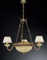 Люстра подвесная  L 6522/3+3 Reccagni Angelo жёлтая белая на 6 ламп, основание золотое в стиле классический 